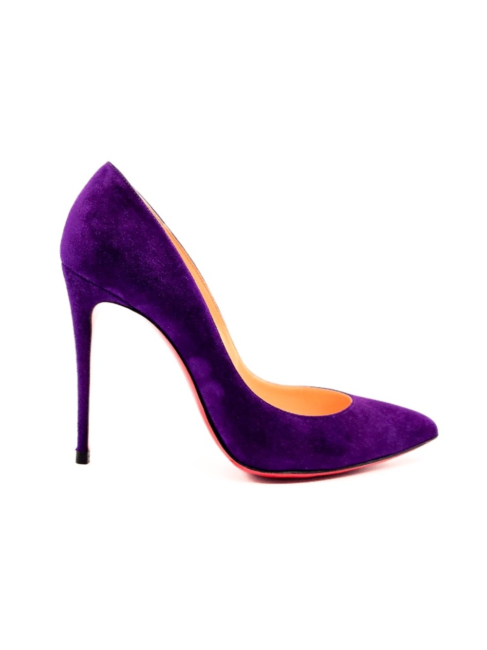 Christian Louboutin Suede Pointed-Toe Purple Pumps Heels EU 37
